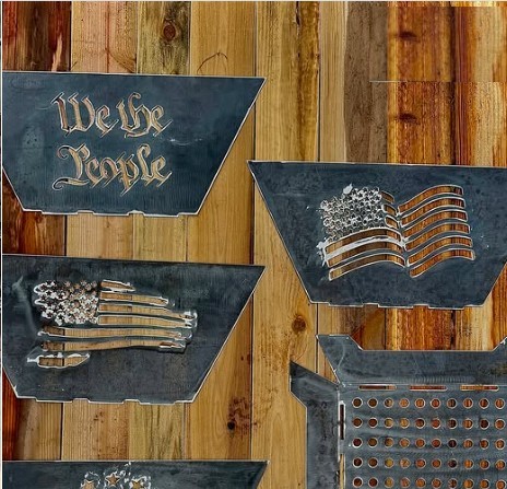 Custom metal flag art